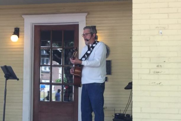 a person standing in front of a building